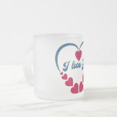 Ik hou van je cadeau matglas koffiemok (Voorkant links)