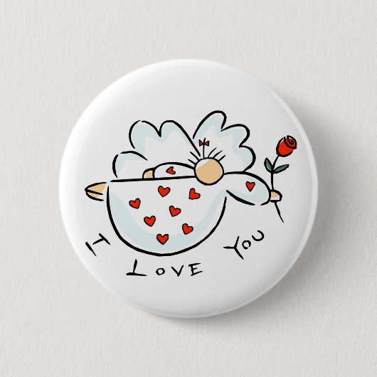 Ik hou van je cadeau ronde button 5,7 cm (Voorkant)