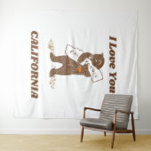 Ik hou van je Californië Beer Knuffelen Kaart Wandkleed (In Situ (horizontaal))