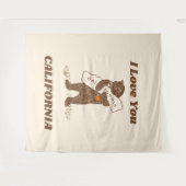 Ik hou van je Californië Beer Knuffelen Kaart Wandkleed (Voorkant (horizontaal))