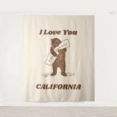 Ik hou van je Californië Beer Knuffelen Kaart Wandkleed (Voorkant)