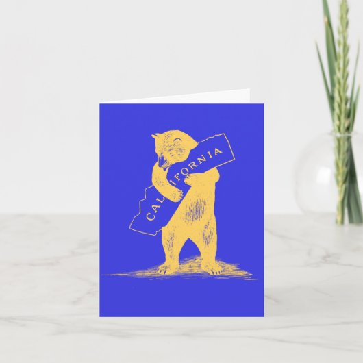 Ik hou van je Californië—Blauw en Goud Kaart (Voorkant)