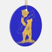 Ik hou van je Californië—Blauw en Goud Keramisch Ornament (Rechts)