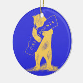 Ik hou van je Californië—Blauw en Goud Keramisch Ornament (Links)