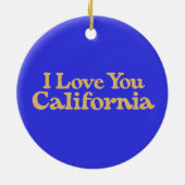 Ik hou van je Californië—Blauw en Goud Keramisch Ornament (Achterkant)