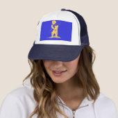 Ik hou van je Californië—Blauw en Goud Trucker Pet (In situ)