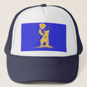 Ik hou van je Californië—Blauw en Goud Trucker Pet (Voorkant)