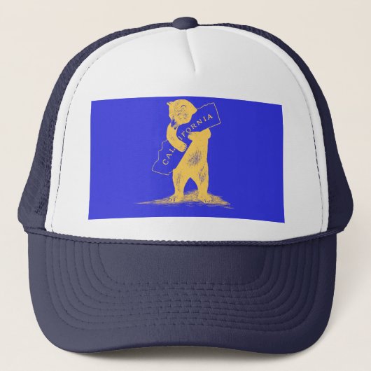 Ik hou van je Californië—Blauw en Goud Trucker Pet (Voorkant)