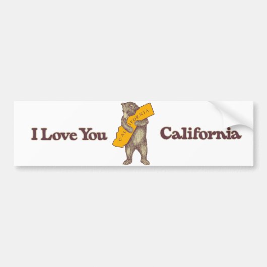 Ik hou van je Californië Bumpersticker (Voorkant)