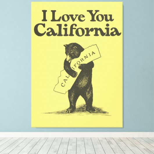 Ik hou van je Californië Canvas Afdruk (Insitu (Houten vloer))