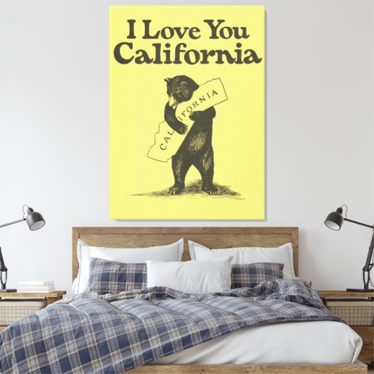 Ik hou van je Californië Canvas Afdruk (Insitu (Slaapkamer))