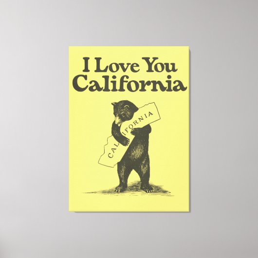 Ik hou van je Californië Canvas Afdruk (Voorkant)