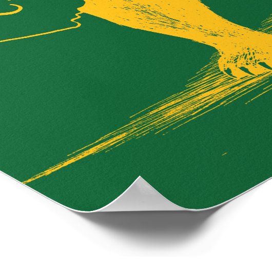 Ik hou van je Californië, groen en goud Poster (Hoek)