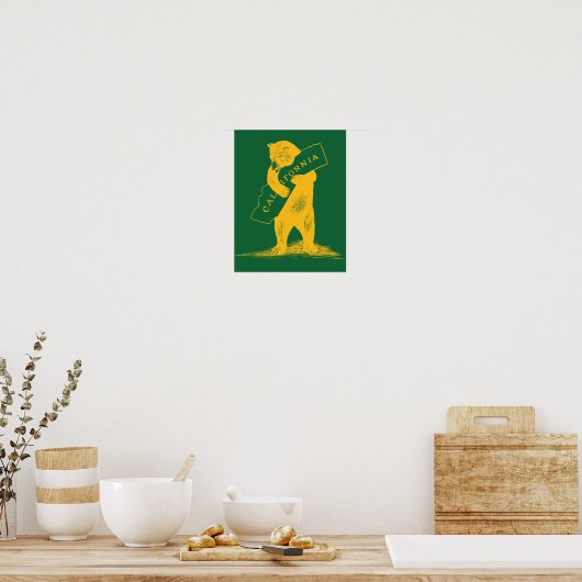 Ik hou van je Californië, groen en goud Poster (Keuken)