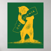 Ik hou van je Californië, groen en goud Poster (Voorkant)