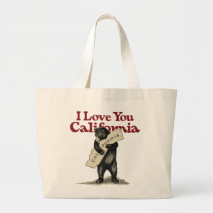Ik hou van je Californië Grote Tote Bag