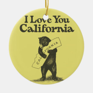 Ik hou van je Californië Keramisch Ornament