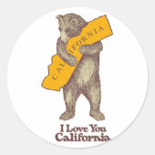 Ik hou van je Californië Ronde Sticker (Voorkant)