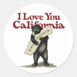 Ik hou van je Californië Ronde Sticker
