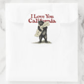Ik hou van je Californië Ronde Sticker (Tas)