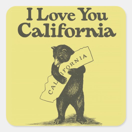 Ik hou van je Californië Vierkante Sticker (Voorkant)