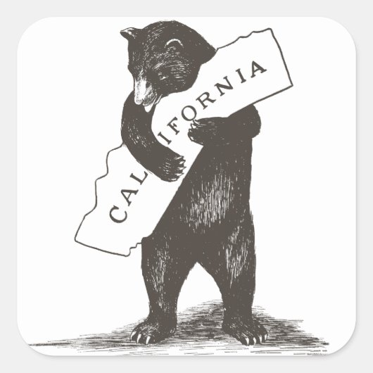 Ik hou van je Californië Vierkante Sticker (Voorkant)