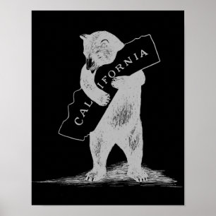 Ik hou van je Californië—zwart en zilver Poster