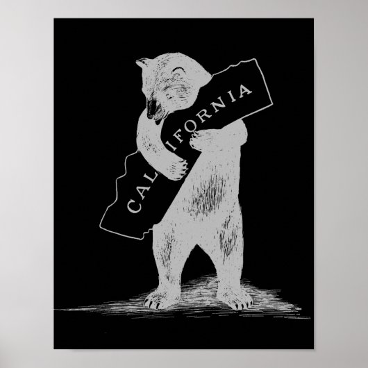 Ik hou van je Californië—zwart en zilver Poster (Voorkant)