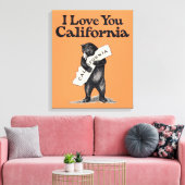 Ik hou van je Californische Beer Hug Canvas Afdruk (Insitu (Woonkamer))