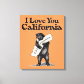 Ik hou van je Californische Beer Hug Canvas Afdruk (Voorkant)