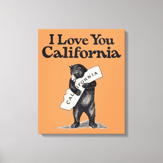 Ik hou van je Californische Beer Hug Canvas Afdruk (Voorkant)