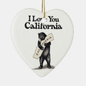 Ik hou van je Californische Beer Hug Keramisch Ornament (Rechts)