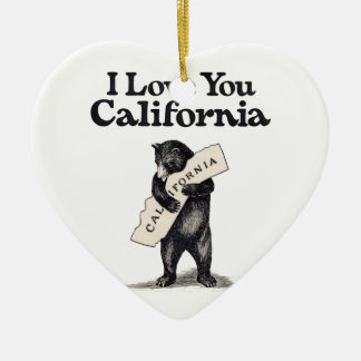 Ik hou van je Californische Beer Hug Keramisch Ornament