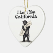 Ik hou van je Californische Beer Hug Keramisch Ornament (Links)