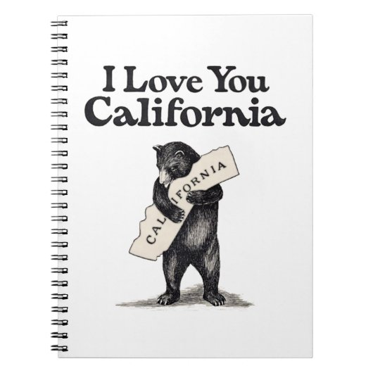 Ik hou van je Californische Beer Hug Notitieboek (Voorkant)