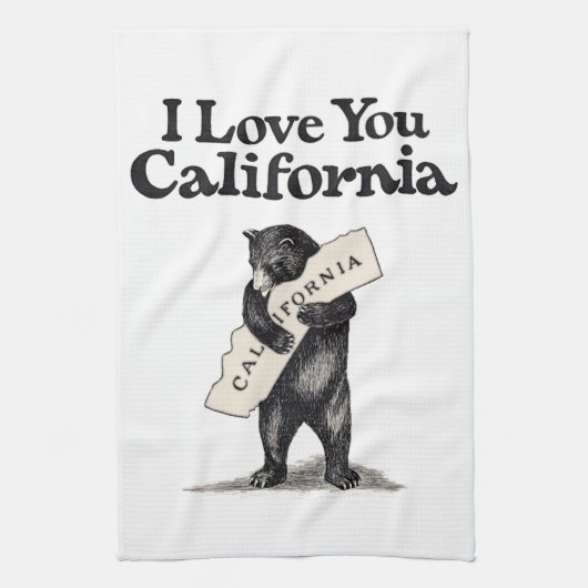 Ik hou van je Californische Beer Hug Theedoek (Verticaal)