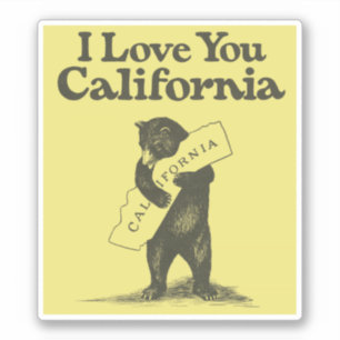 Ik hou van je Californische Beer Hugging State Sticker