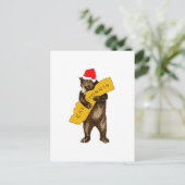Ik hou van je Californische Beer met Santa Hat Briefkaart (Staand voorkant)