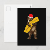 Ik hou van je Californische Beer met Santa Hat Briefkaart (Voorkant / Achterkant)