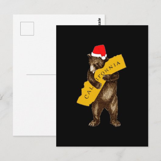 Ik hou van je Californische Beer met Santa Hat Briefkaart (Voorkant / Achterkant)