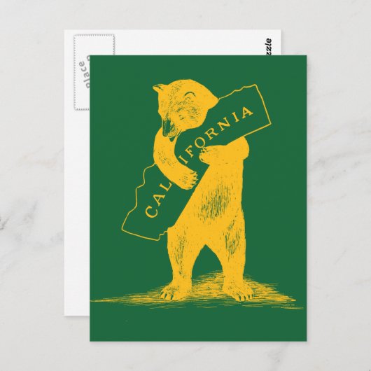 Ik hou van je Californische—Groen en Goud Briefkaart (Voorkant / Achterkant)