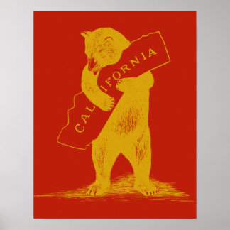 Ik hou van je Californische—Rood en Goud Poster