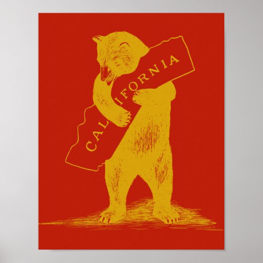 Ik hou van je Californische—Rood en Goud Poster (Voorkant)