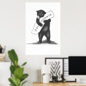 Ik hou van je Californische zwarte & witte Poster (Thuiskantoor)