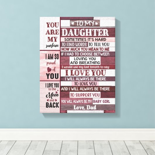 Ik hou van je... canvas afdruk (Insitu (Houten vloer))