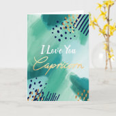 "Ik hou van je, Capricorn" Zodiac Abstracte kaart (Gele Bloem)