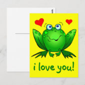 Ik hou van je Cartoon kikker. Briefkaart (Voorkant / Achterkant)