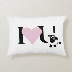 Ik hou van je Cartoon Sheep Accent Kussen