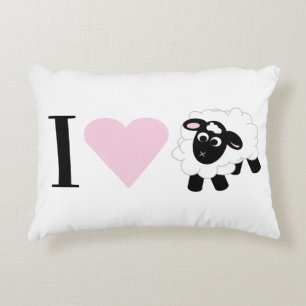 Ik hou van je Cartoon Sheep Accent Kussen