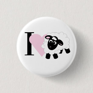 Ik hou van je Cartoon Sheep Ronde Button 3,2 Cm